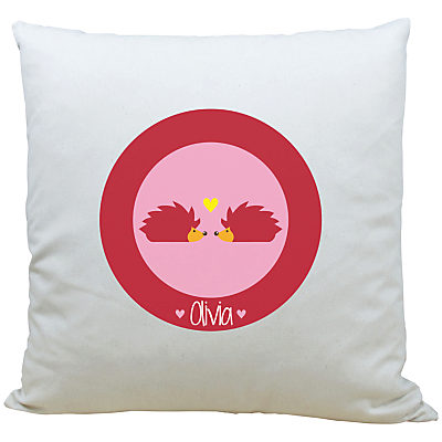A Piece Of Personalised Hedgehog Cushion, Pink
